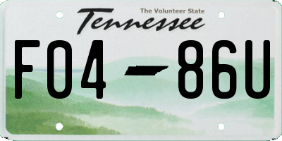 TN license plate F0486U