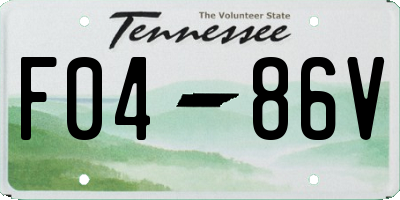 TN license plate F0486V