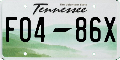 TN license plate F0486X
