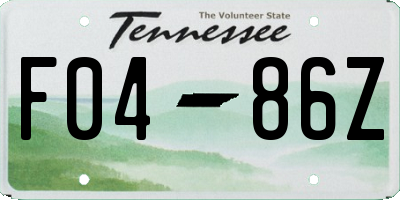 TN license plate F0486Z
