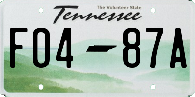 TN license plate F0487A