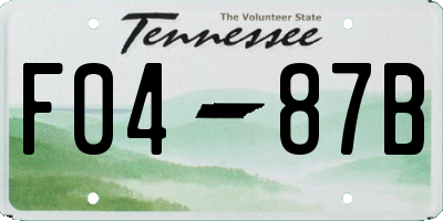 TN license plate F0487B