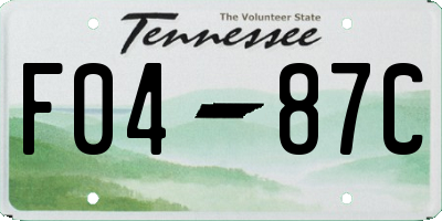 TN license plate F0487C
