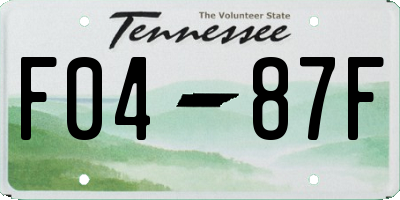 TN license plate F0487F