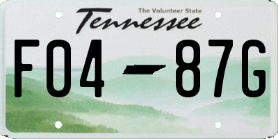 TN license plate F0487G