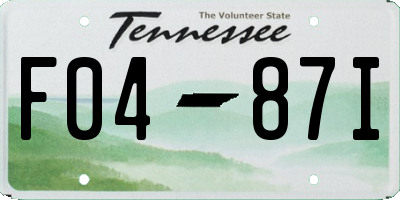 TN license plate F0487I