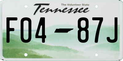 TN license plate F0487J