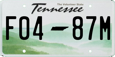 TN license plate F0487M