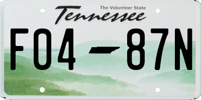 TN license plate F0487N