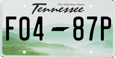 TN license plate F0487P