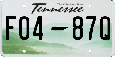 TN license plate F0487Q