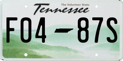 TN license plate F0487S
