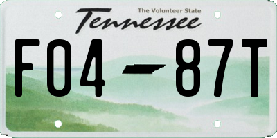 TN license plate F0487T