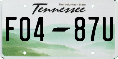 TN license plate F0487U