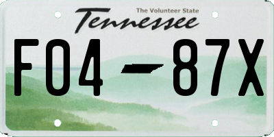 TN license plate F0487X