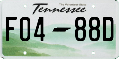 TN license plate F0488D