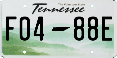 TN license plate F0488E