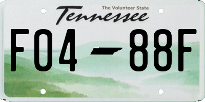 TN license plate F0488F