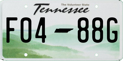 TN license plate F0488G