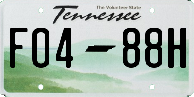 TN license plate F0488H