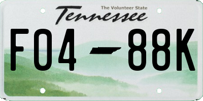 TN license plate F0488K