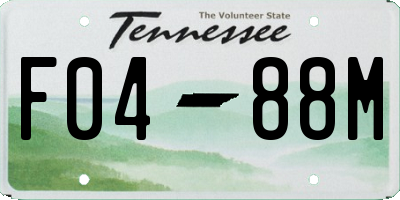 TN license plate F0488M