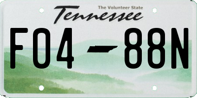TN license plate F0488N