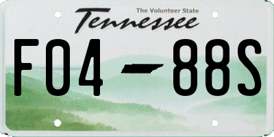 TN license plate F0488S