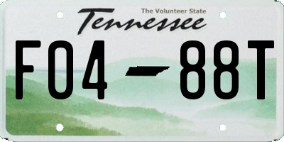 TN license plate F0488T