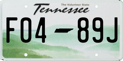 TN license plate F0489J