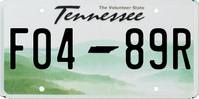 TN license plate F0489R