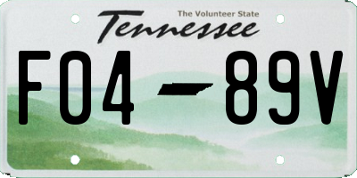 TN license plate F0489V