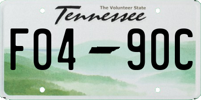 TN license plate F0490C