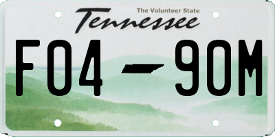 TN license plate F0490M
