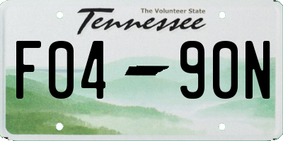 TN license plate F0490N