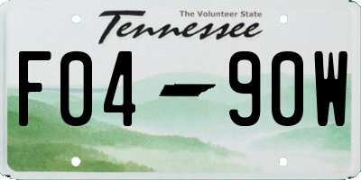 TN license plate F0490W