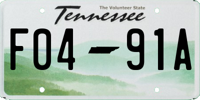 TN license plate F0491A