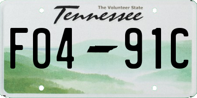 TN license plate F0491C