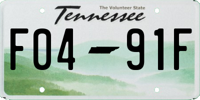 TN license plate F0491F