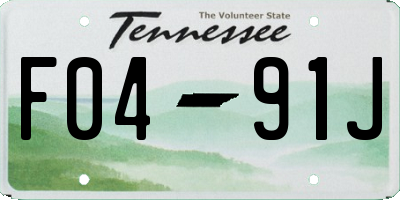 TN license plate F0491J
