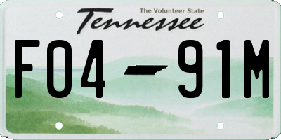 TN license plate F0491M