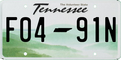 TN license plate F0491N