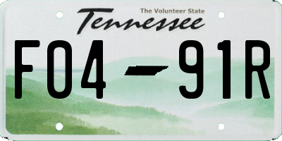 TN license plate F0491R
