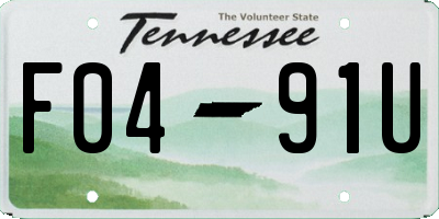 TN license plate F0491U