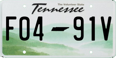 TN license plate F0491V