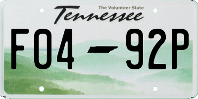 TN license plate F0492P