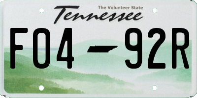 TN license plate F0492R