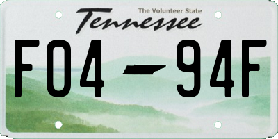 TN license plate F0494F