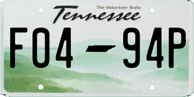 TN license plate F0494P