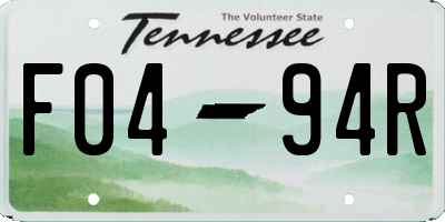 TN license plate F0494R
